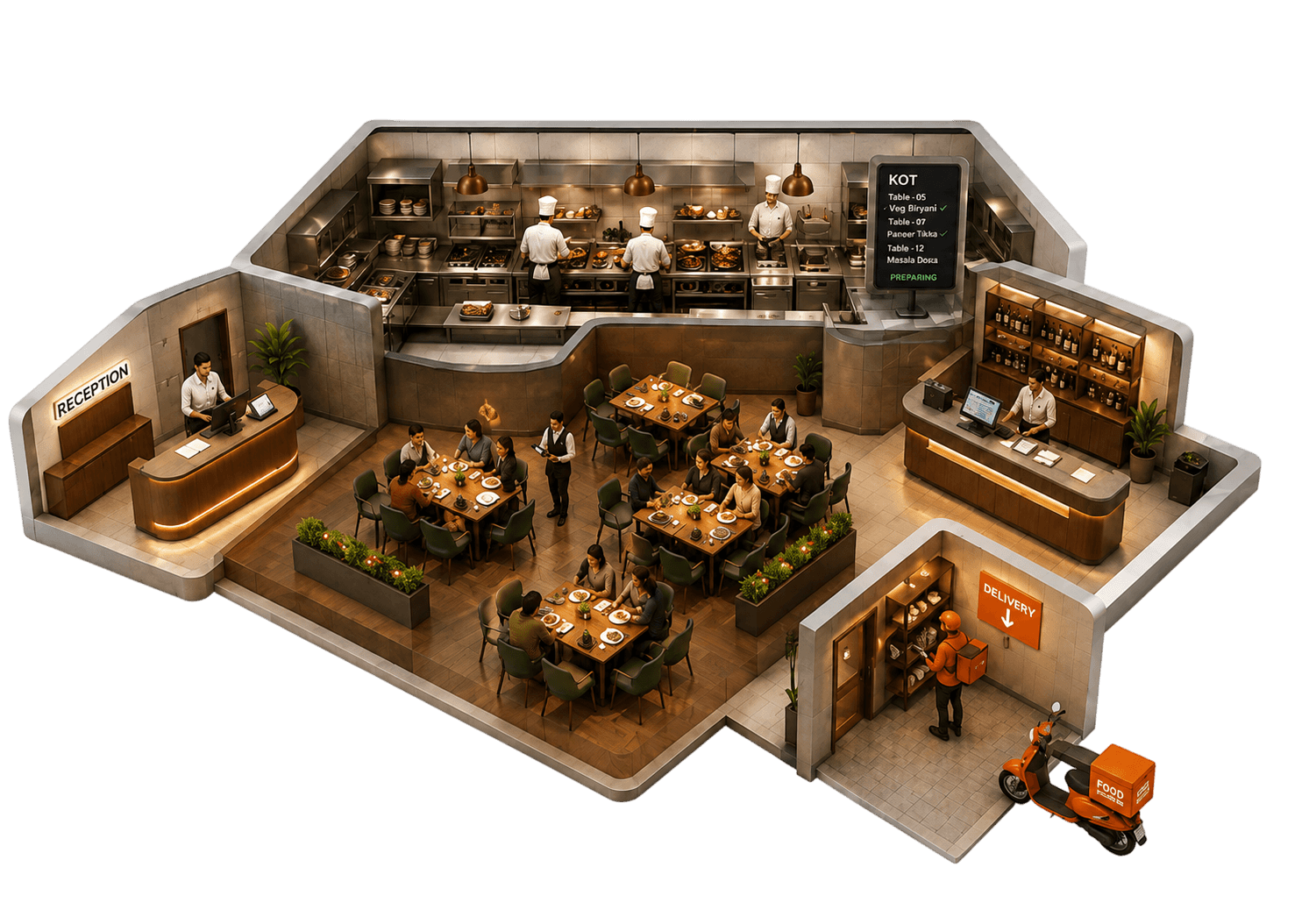 Restaurant Isometric View